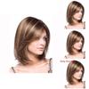 Short Straight Wig With Hightemperature Silk For Womens Face Shaping And Fashion Style