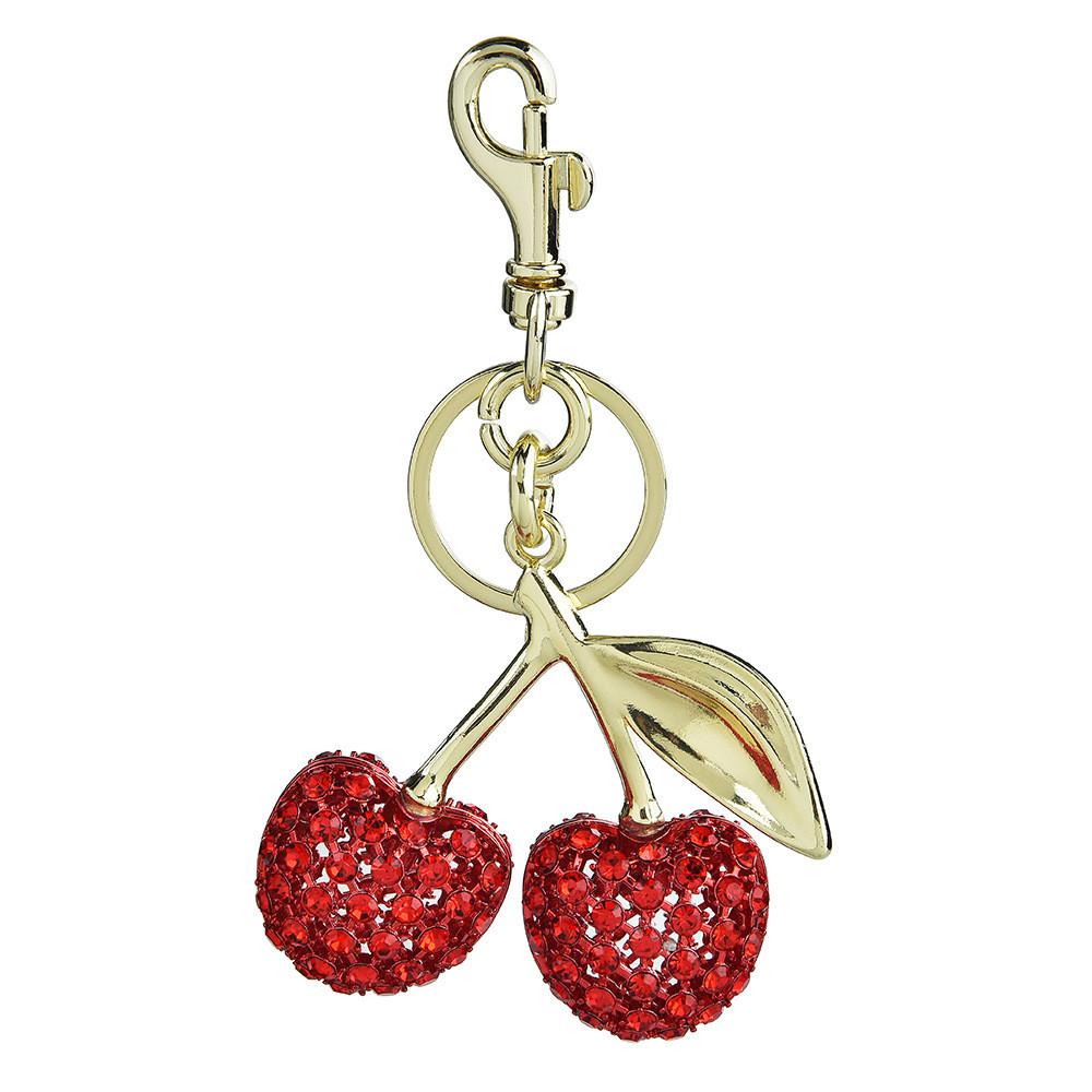 Cherry Keychain Jewelry Gift For Women With Diamond Embellishments For Fashion Accessories