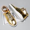 High Top Sneaker Herren 47 48 Gold Atmungsaktiv Herren Freizeitschuhe Neuer Trend Luxus Skateboard-Schuh