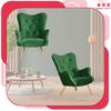 Scandinavian Armchair Luna Wing Quilted Shell Family Furniture Green Velvet