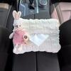 Yousheng Niedlicher Auto-Taschentuchbox-Halter Weicher Plüschhase Hängender Papierspender Universeller Auto-Sitzrücken-Organizer für Zuhause Auto Büro