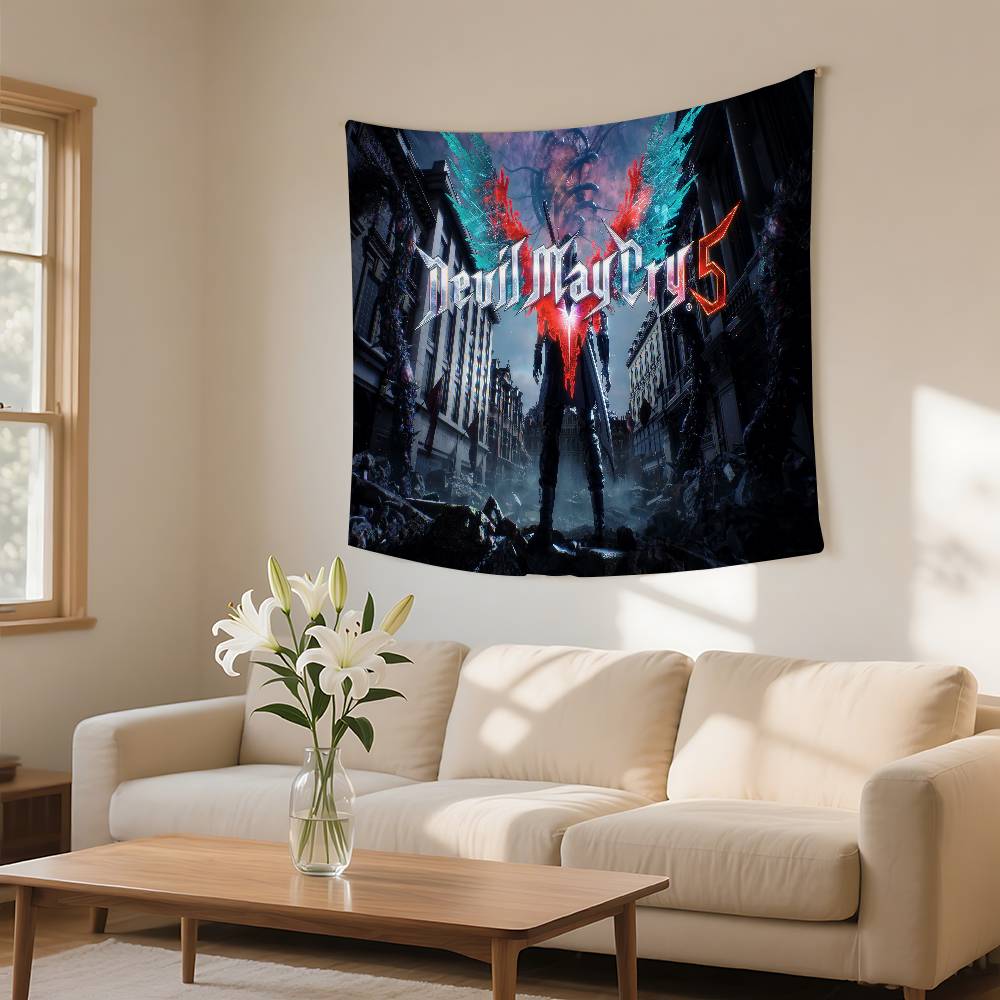 DDevil May Cry Tapestry Wall Hanging Tapestry Art Deco Blanket Curtain Hanging At Home Bedroom Living Room Decor