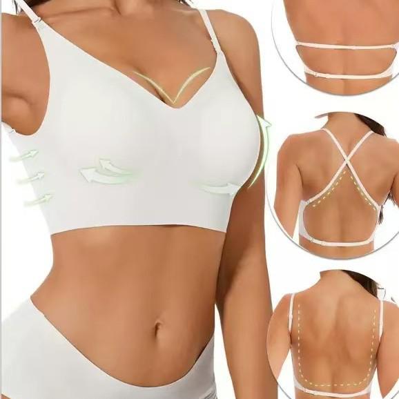 8-Color Seamless Backless U-Shaped Halter Bra for Women