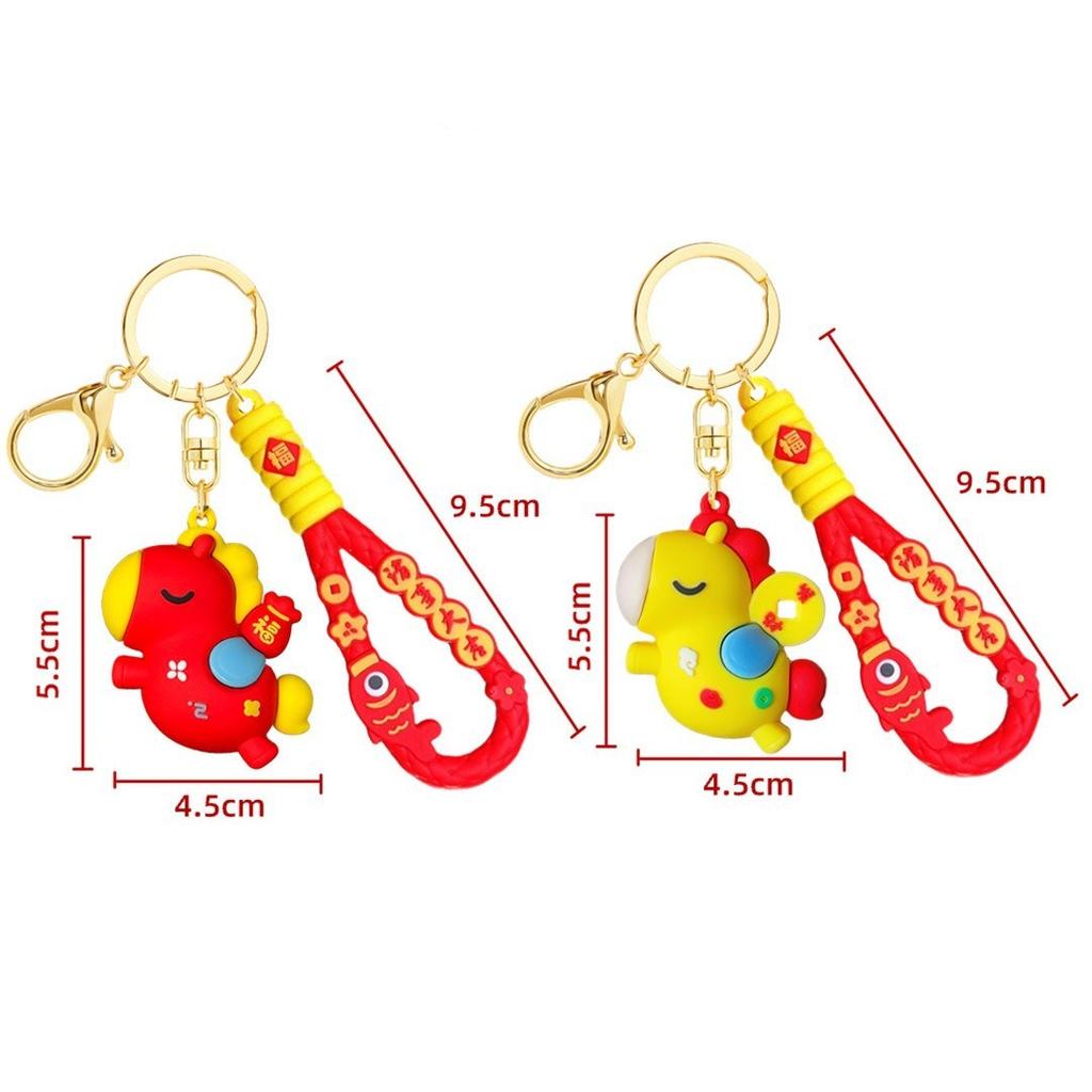 Cute Cartoon Small Pony Pendant Keychain Creative Horse Lucky Keyring  Backpack Decor Accessories  Year'S Gifts
