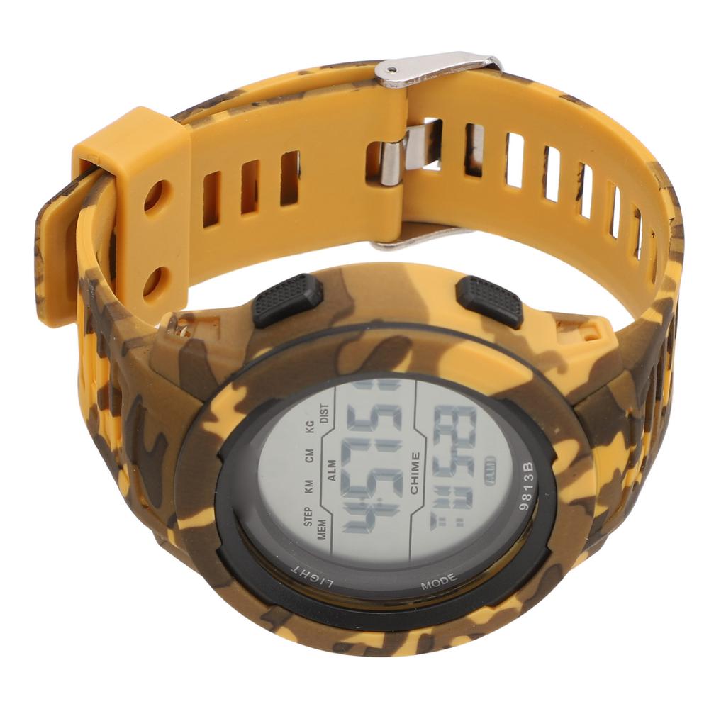 Men Digital Sports Watch with LED Backlight 12 24 Hour Format Waterproof Stopwatch Week Calendar