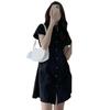 Korean Chic Lapel Slim Fit Short-Sleeve Dress