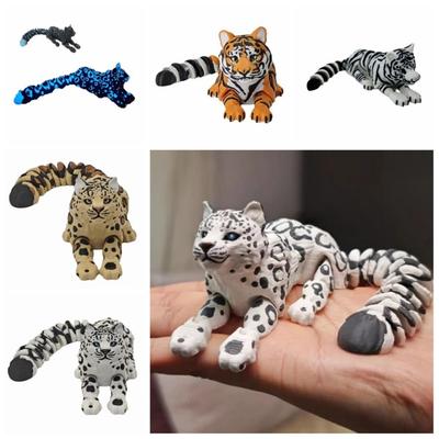 Kreatives Schneeleoparden-Modell Lebensechte Simulation Tigerfigur Schreibtischdekoration