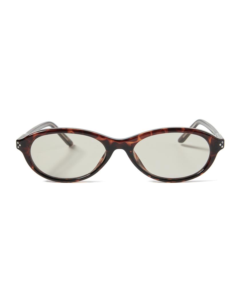 Hangeul Antique Oval Sunglasses Leopard