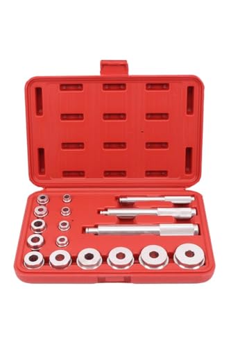 

YFFSFDC Оправка для установки уплотнений обоймы подшипника, 14 видов насадок, алюминий, 3 ручки, набор из 17 предметов, установочный комплект для автомобилей и мотоциклов, в комплекте