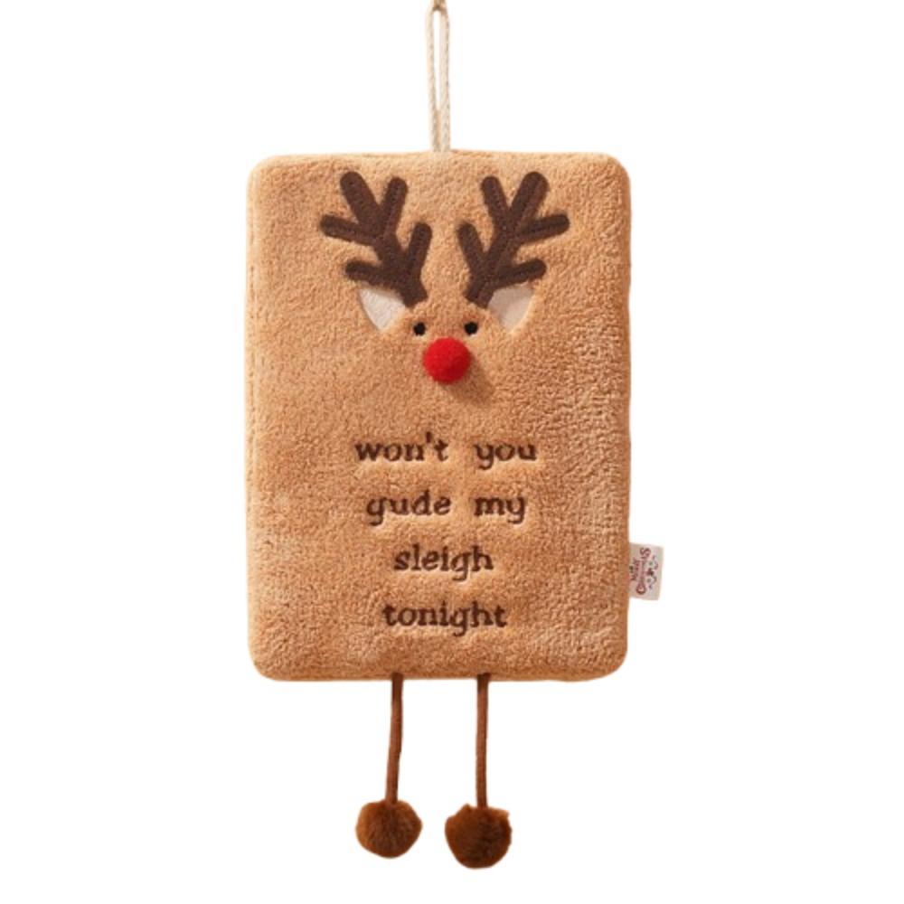 Coral Velvet Christmas Hand Towel Creative Children's Handkerchief  Holiday Party Decor