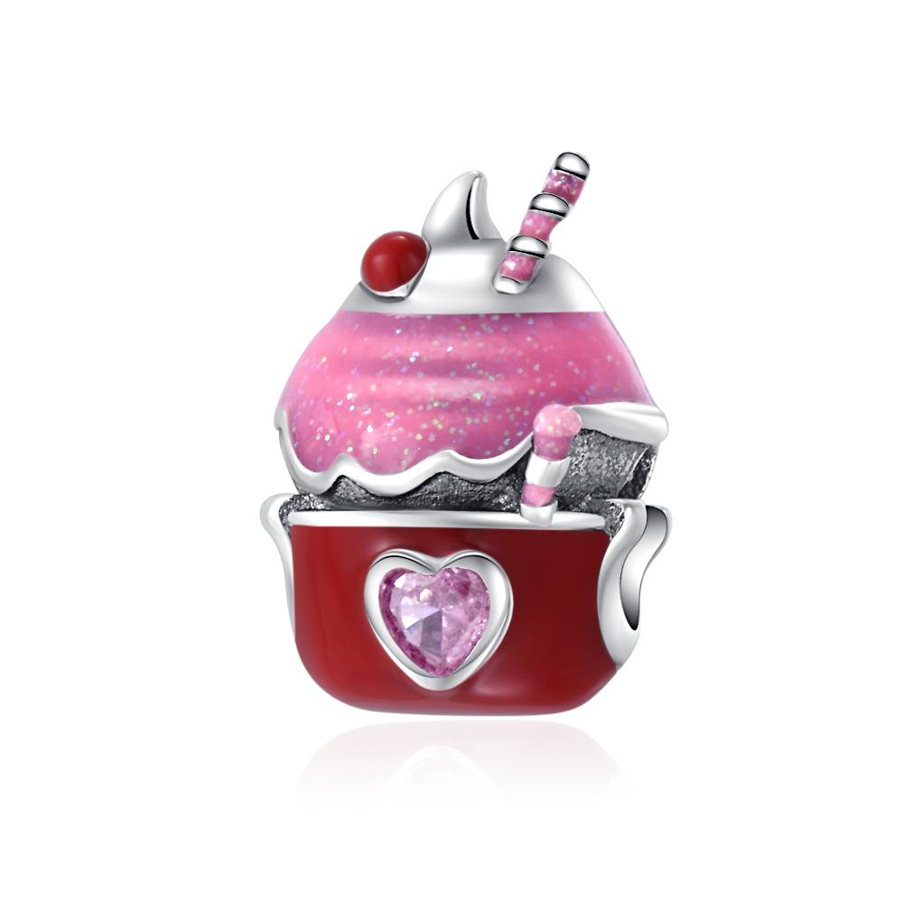 New Copper Cake Coffee Beer Strawberry Avocado Chocolate Watermelon Bead Charms Fit Bracelet Necklace Diy Jewelry