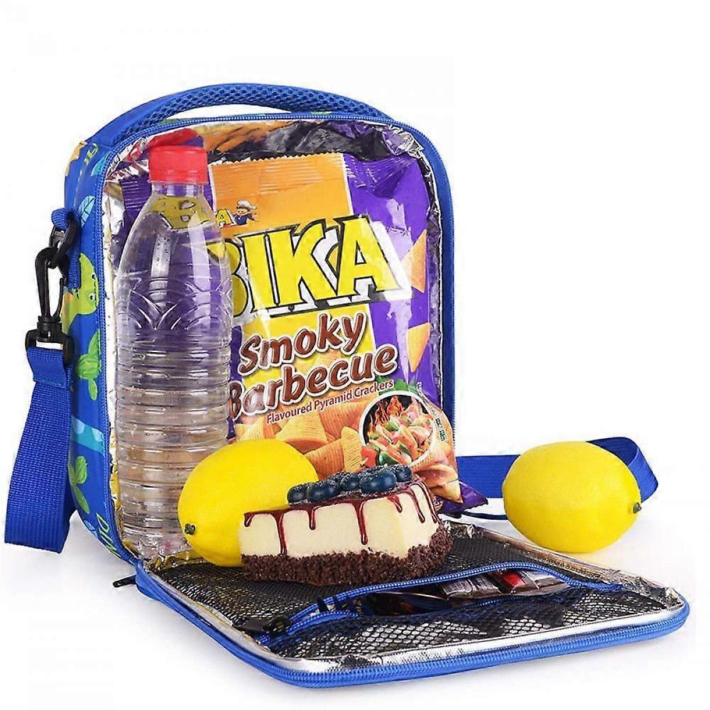 Lunch Bag For Kids Girls Insulated Lunch Bag With Shoulder Strap And Lunch Cooler Thermal Meal Lunch Tote Bag For School Travel Outdoor-Blue