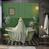 Halloween Pumpkin Ghost Shower Curtain Mouse Head Pumpkin Skull Kids Boys Holiday Scary Horror Spooky Bathroom Set Accessories