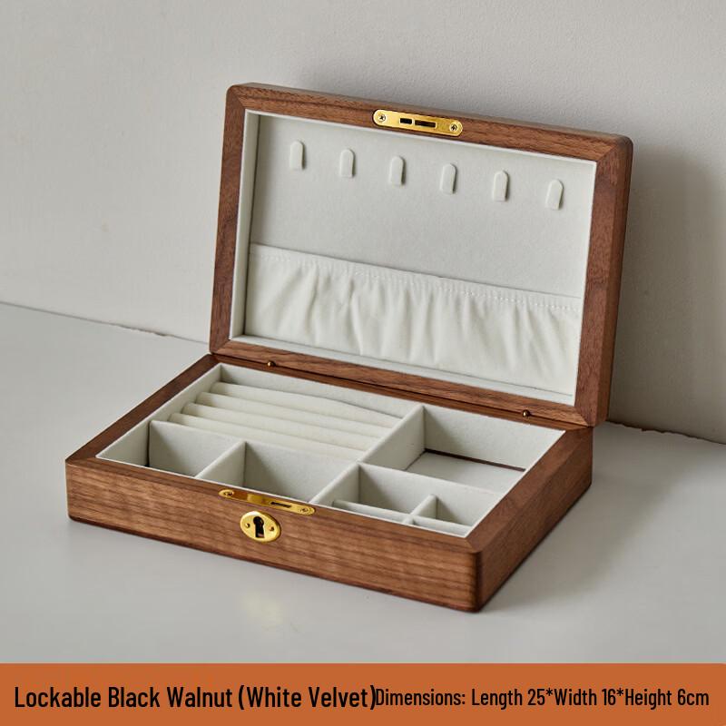Handun Black Walnut Solid Wood Jewelry Box
