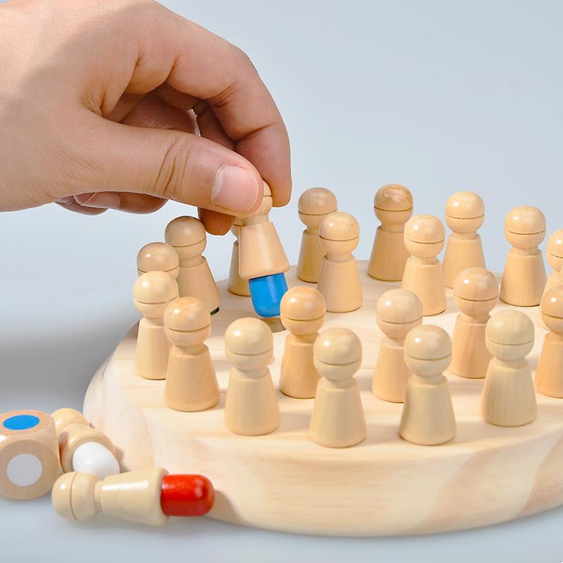 Wooden Puzzle Toys  Montessori Educational Learning Color Sensory BeBe Memory Match Stick Chess Party Game Children Kids