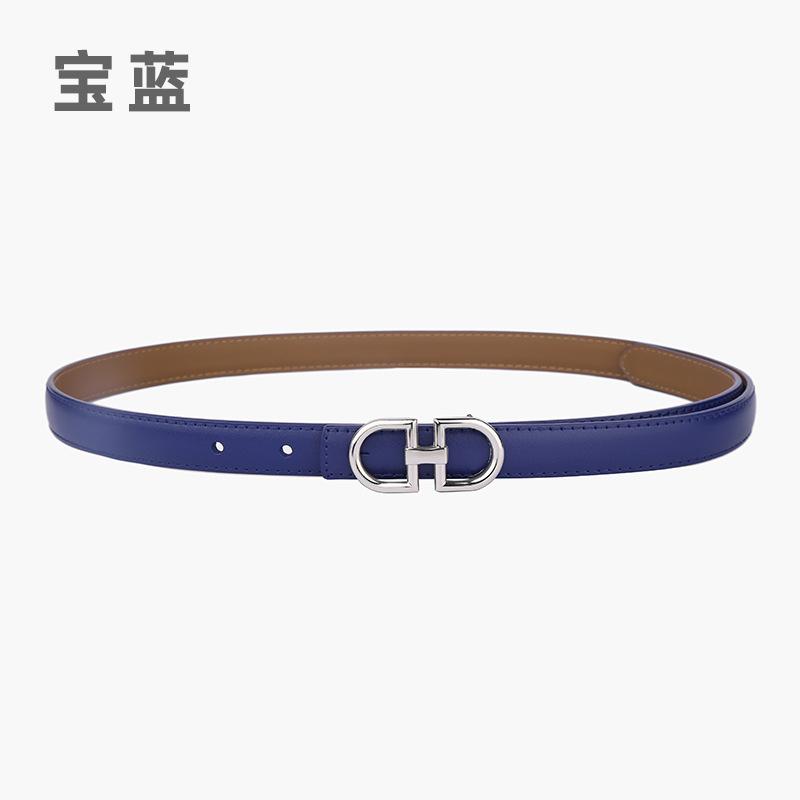 Leather Women'S Belt Simple Double Ring Belt With Jeans Casual Pants Belt Women'S Model