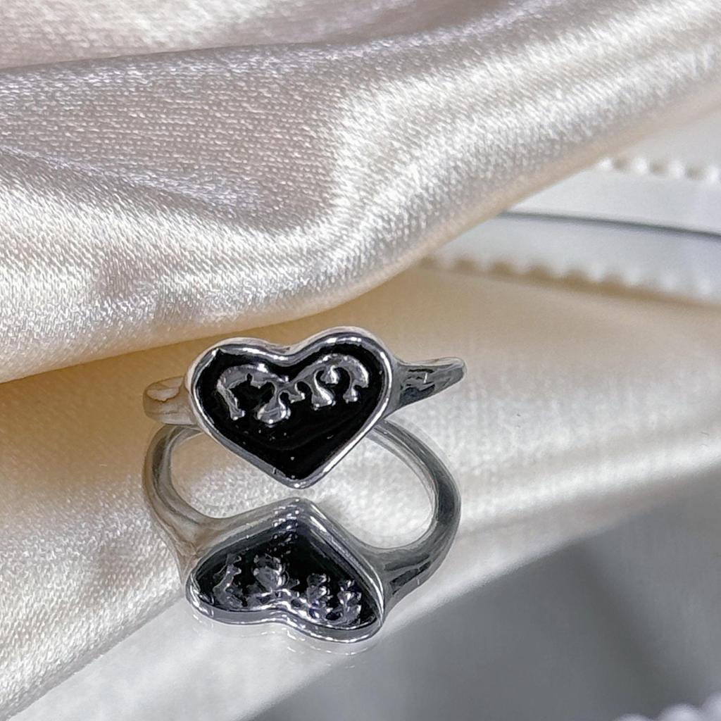 Custom Dark Niche Devil Love Ring - Trendy Hip-Hop, Stacking Cold Style, Open Design for Women