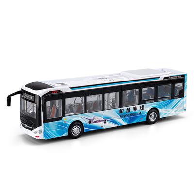 1:42 Large Size Alloy New Energy Electric Tourist Traffic Bus Model Diecasts Metal Passenger Car Bus Model Sound Light Toys Gift