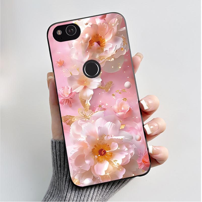 Für Google Pixel 2 Hülle Weicher Schwarzer Silikon-Stoßfänger Schmetterling Handyhülle für Googe Pixel2 2XL Pixel2XL 2 XL Hüllen Fundas Coque