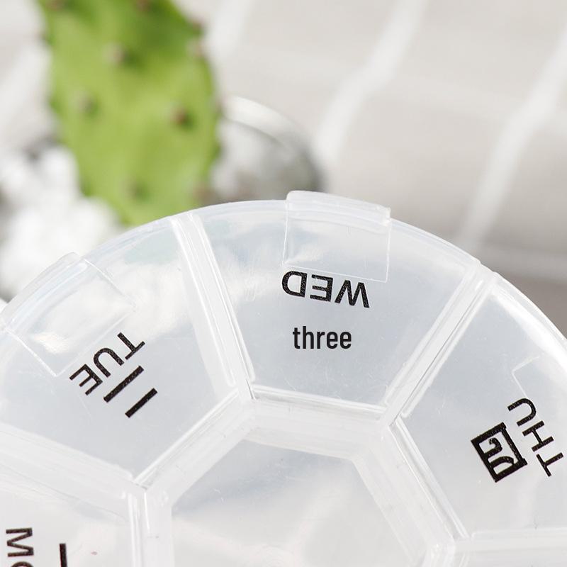 Kompakter 7-Tage-Pillenorganisator: Mini Runde Transparente Aufbewahrungsbox