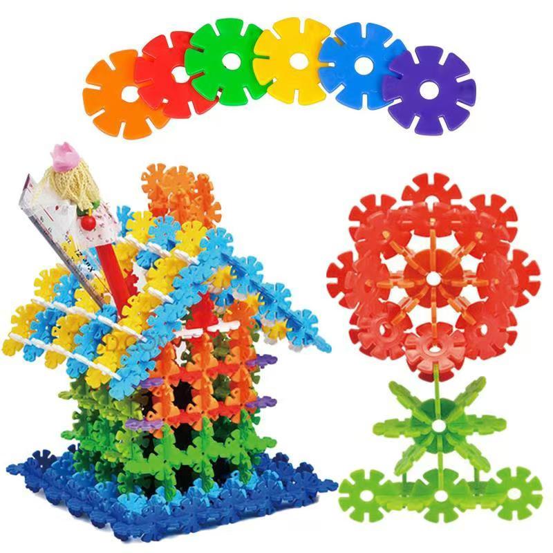 Non-Toxic 400Pcs Snow Flake Toy Educativos Building Blocks Brick Blocks Diy Puzzle Educational Toys Toys For Children 6 To 10 Years Kids