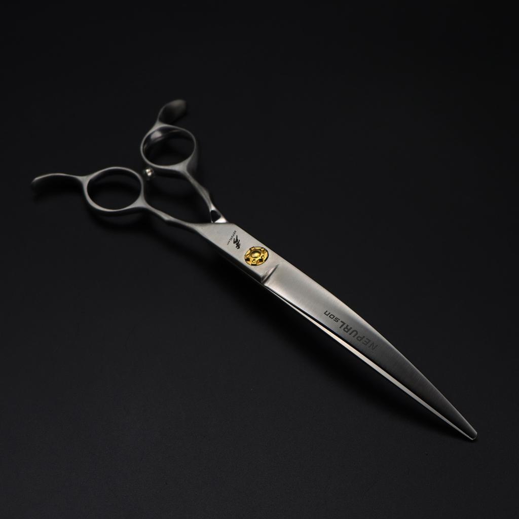 High-End Double-Tailed Bend, Matte 7.0-Inch Bend Scissors, Pet Scissors, Professional Grade, Up And Down Bends, For Pet Masters