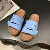 Fashion 2025 Summer New Women's Slip-On Sandals Thick Heel Heightening Casual Versatile Comfortable Beach Cool Slippers Rubber Bottom