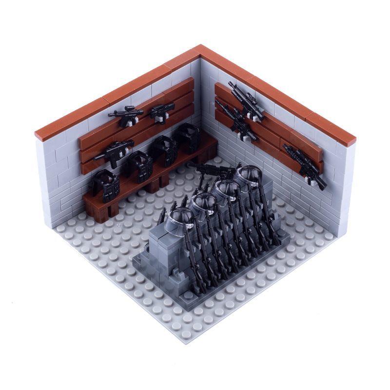 

Non-Toxic Moc Military Battlefield Scenery Building Blocks - Tactical Gear Storage/Jail Base/Woodland Scene Diy Bricks Kit For Hobbyists
