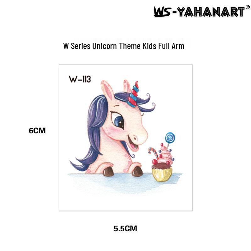 Cartoon Unicorn, Mermaid, Pirate, and Dinosaur Space Water Transfer Tattoo Stickers