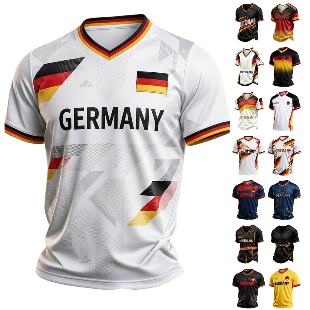 Men's Casual Printed Lightweight Breathable Short Sleeve T-Shirt V-Neck Comfortable Fit Summer Wear