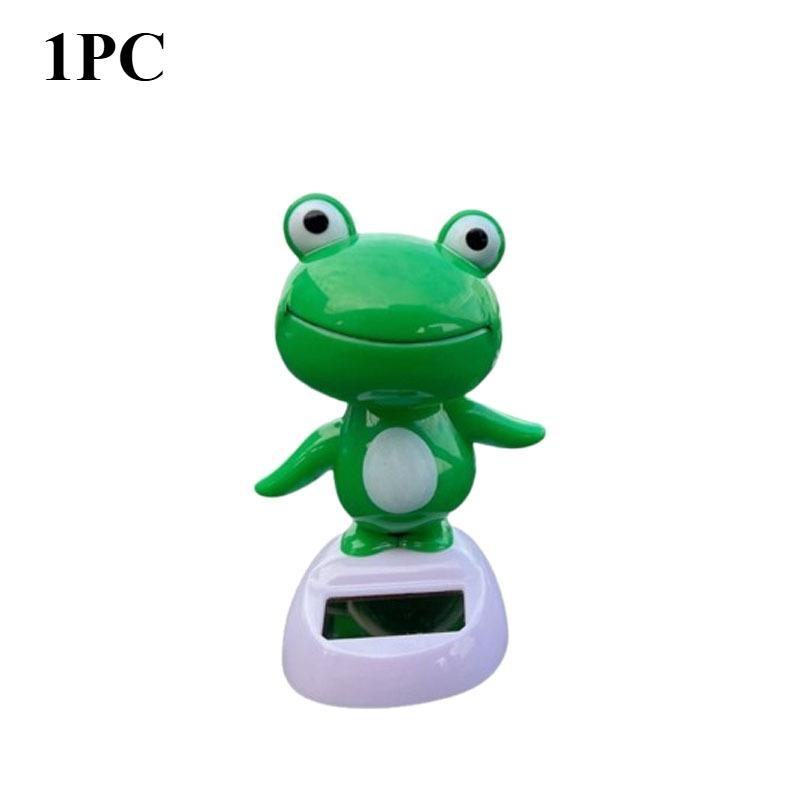 

1-5PCS Solar Powered Car Dashboard Ornament Cute Animal Frog Bobble Head Toy Decoration Gift for Interior Accessories Auto Table