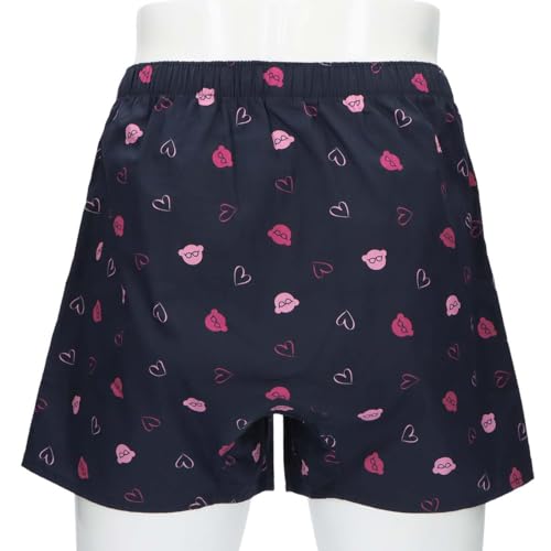 Emporio Armani Manga Bear Cotton Woven Trunks, Front Opening, Men's, Japanese Sizes, 54240004, Size 98 (Black)