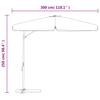300 cm Steel Mast Sun Umbrella in Anthracite