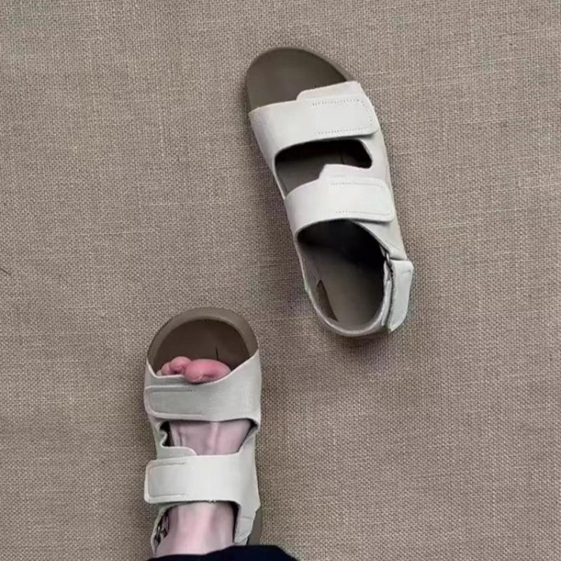 2025 Summer Platform Boken Shoes Women's Versatile Velcro Retro One-word Sandals Wear Casual Beach Cool Slippers