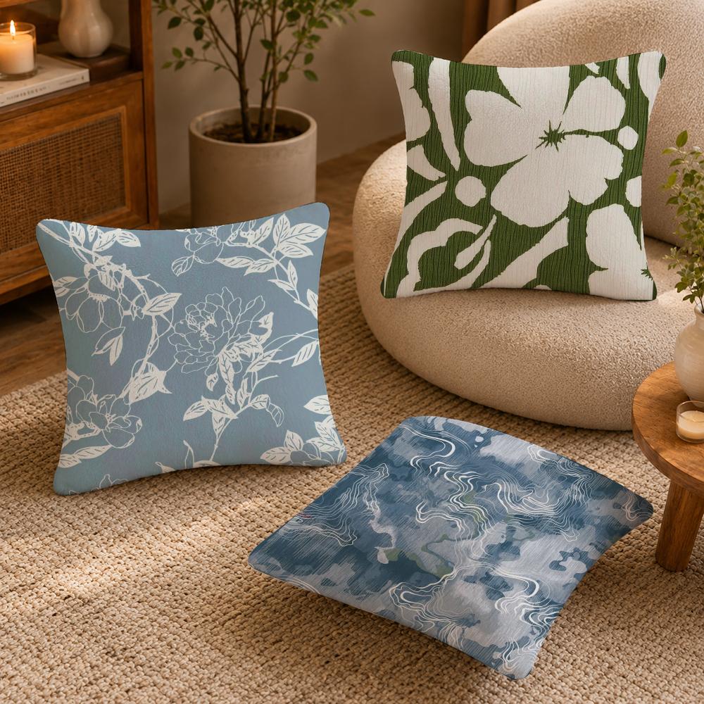 Printing style Cushion Cover Anti-dustmite Pillowcase Invisible zipper silky short plush Sofa cushion cover