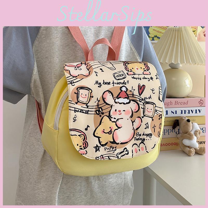 Canvas Backpack Kids With Cartoon Dog And Music Notes Print Design Daily For