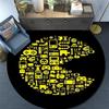 Pac‑Man Pattern Round rug,Carpet Rug for Living Room Bedroom Playroom ,Non-slip Floor Mat,Holiday Gifts and Birthday Gifts.