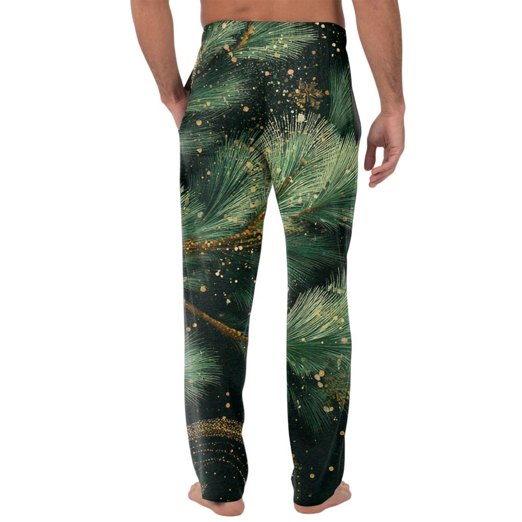 Pantalon décontracté pour homme en tricot avec poche et imprimé tendance, pantalon de pyjama