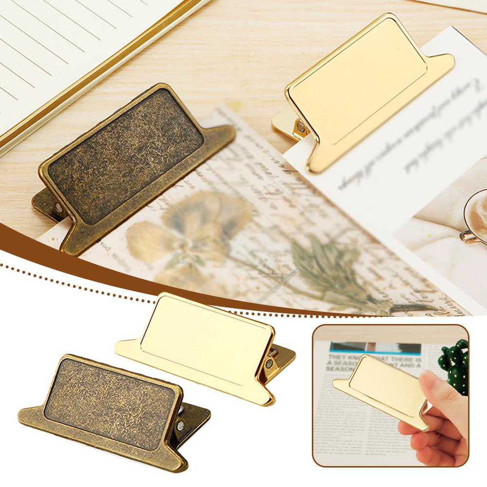 Vintage Alloy Metal Clip Note Holder Zinc Alloy Bookmark Paper Clip For Travelers Notebook File Receipt Office Stationery Gift