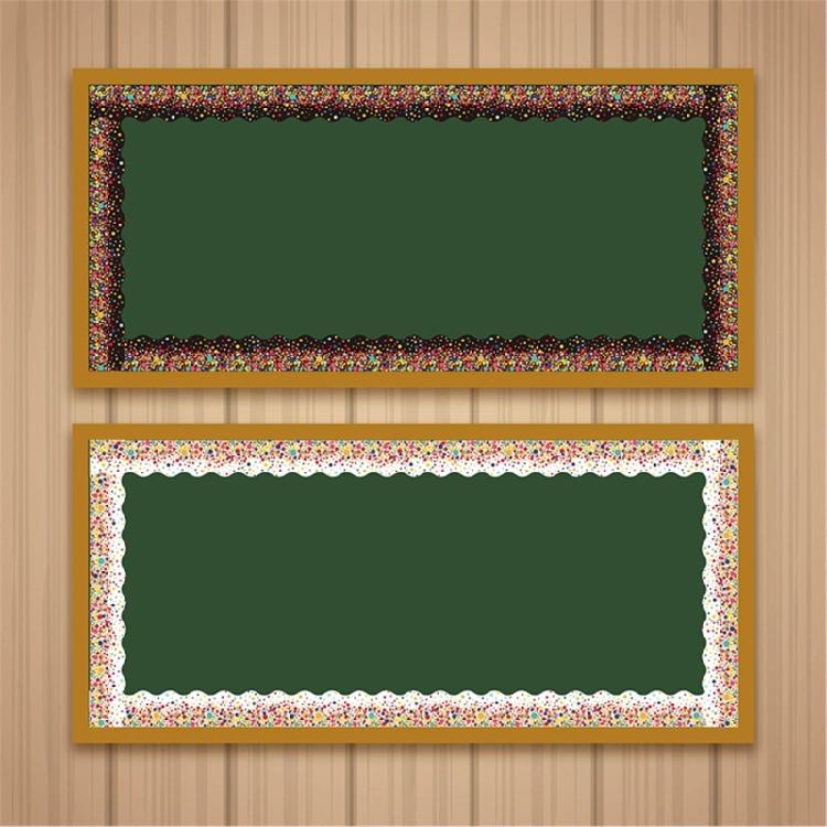 65.6feet Scalloped Rolled Border Trim with Colorful Dot Pattern for School, Classroom & Office Whiteboard Decoration