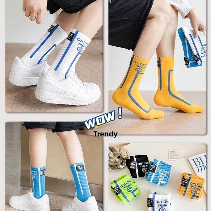 Men's Autumn and Winter Style Pure Cotton Personality Deodorant Youth Students Sports Basketball Tube Socks