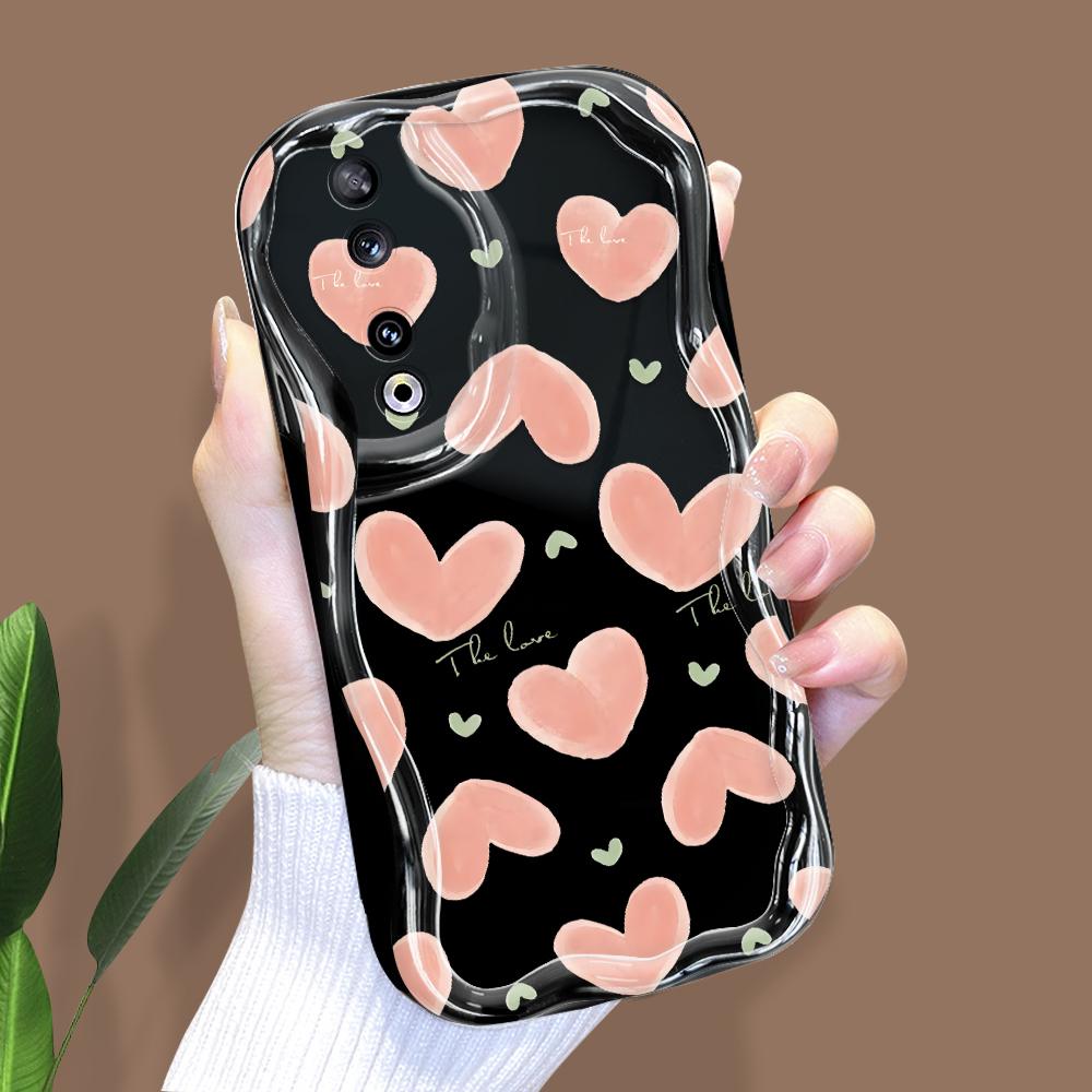 Model drăguț de desene animate Carcasă cu textura cremă cu margine ondulată Husă din silicon moale pentru telefon pentru Huawei Honor Infinix Tecno iPhone