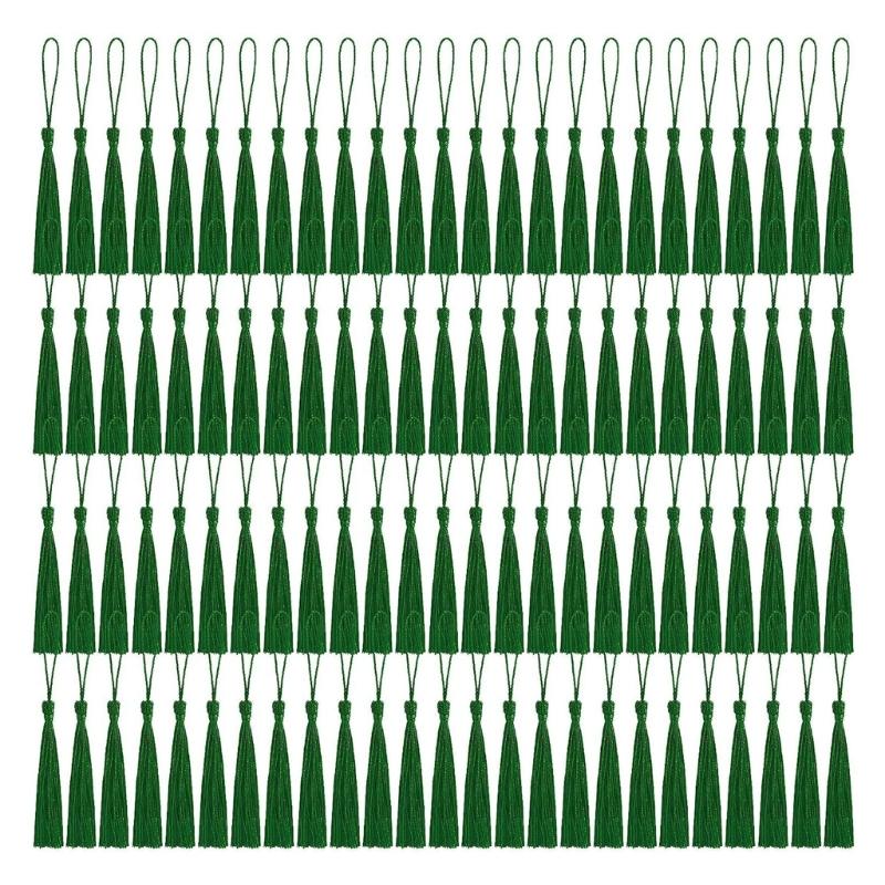 

Elegant Tassels Fringe for Craft Home Decoration Sturdy Polyester Decorative Trim зелений