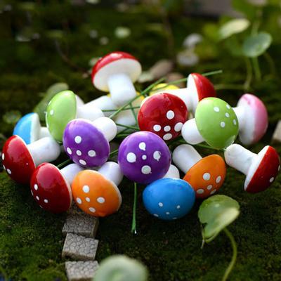 16Pcs Artificial Mushroom Holiday Easter Bonsai Spring Garden Flower Pot Decor
