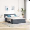 Ottoman Bed with Mattress Dark Grey 140x190 Cm Velvet