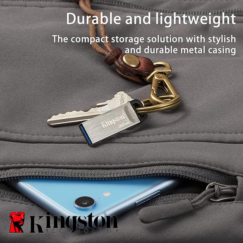 Kingston USB-накопители емкостью 256 ГБ USB 3.2 Gen 1 | Скорость до 200 МБ/с | Высокая производительность | Металлический флэш-накопитель | DataTraveler Kyson DTKN/256 ГБ/128 ГБ/64 ГБ