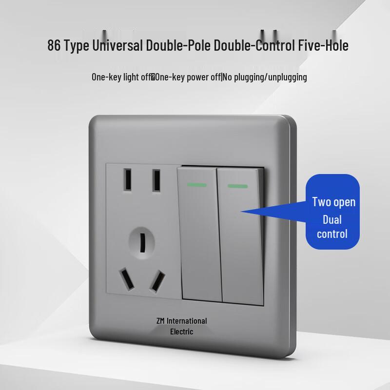 86-Type Wall-Mounted Switch & Power Socket Combo