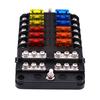 12-Way Blade Fuse Box Holder w/ LED Indicator