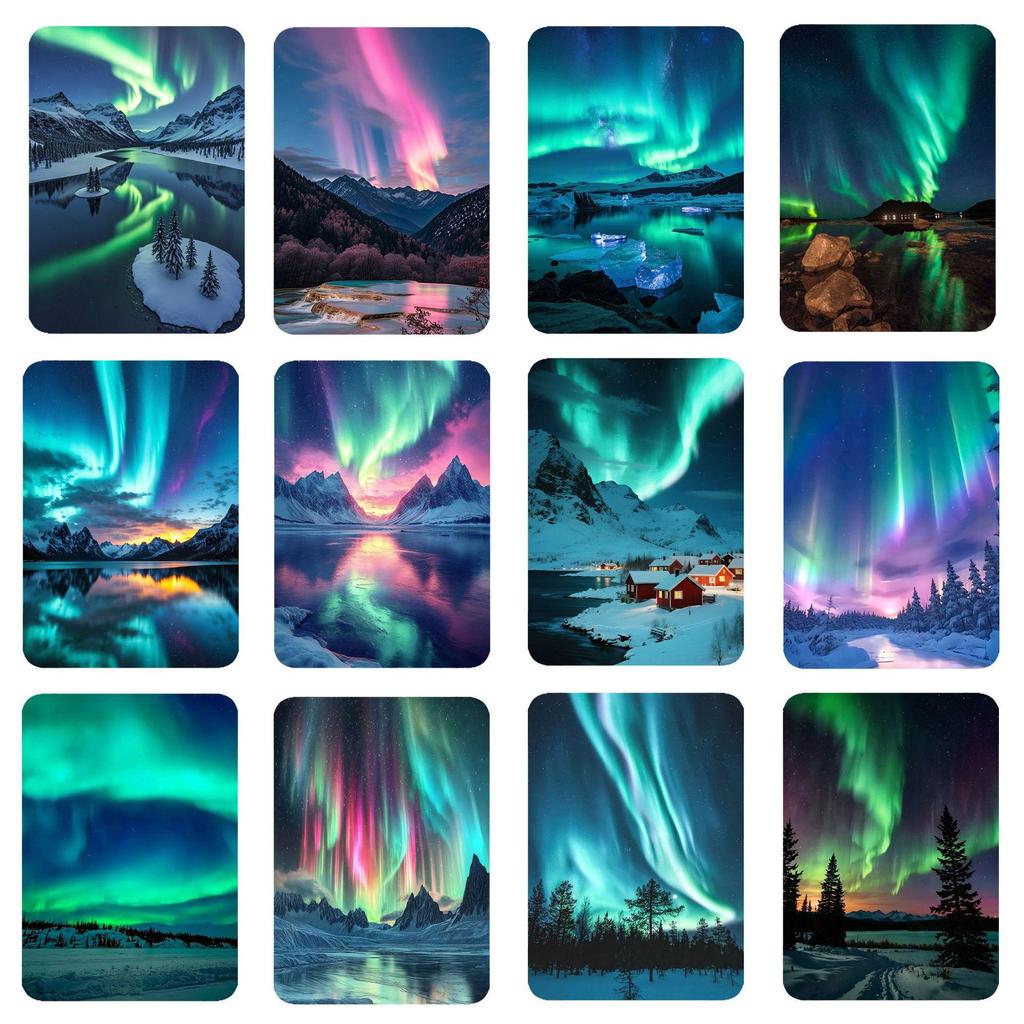 Dreamy Aurora 3D Crystal Glass Magnetic Refrigerator Sticker – Colorful Metal Home Decoration Gift