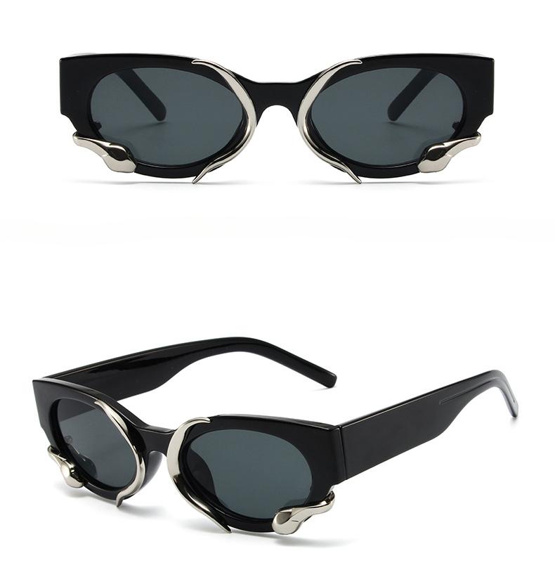 Модные солнцезащитные очки MePanda унисекс в форме змеи в ретро-стиле «кошачий глаз» — фото 5